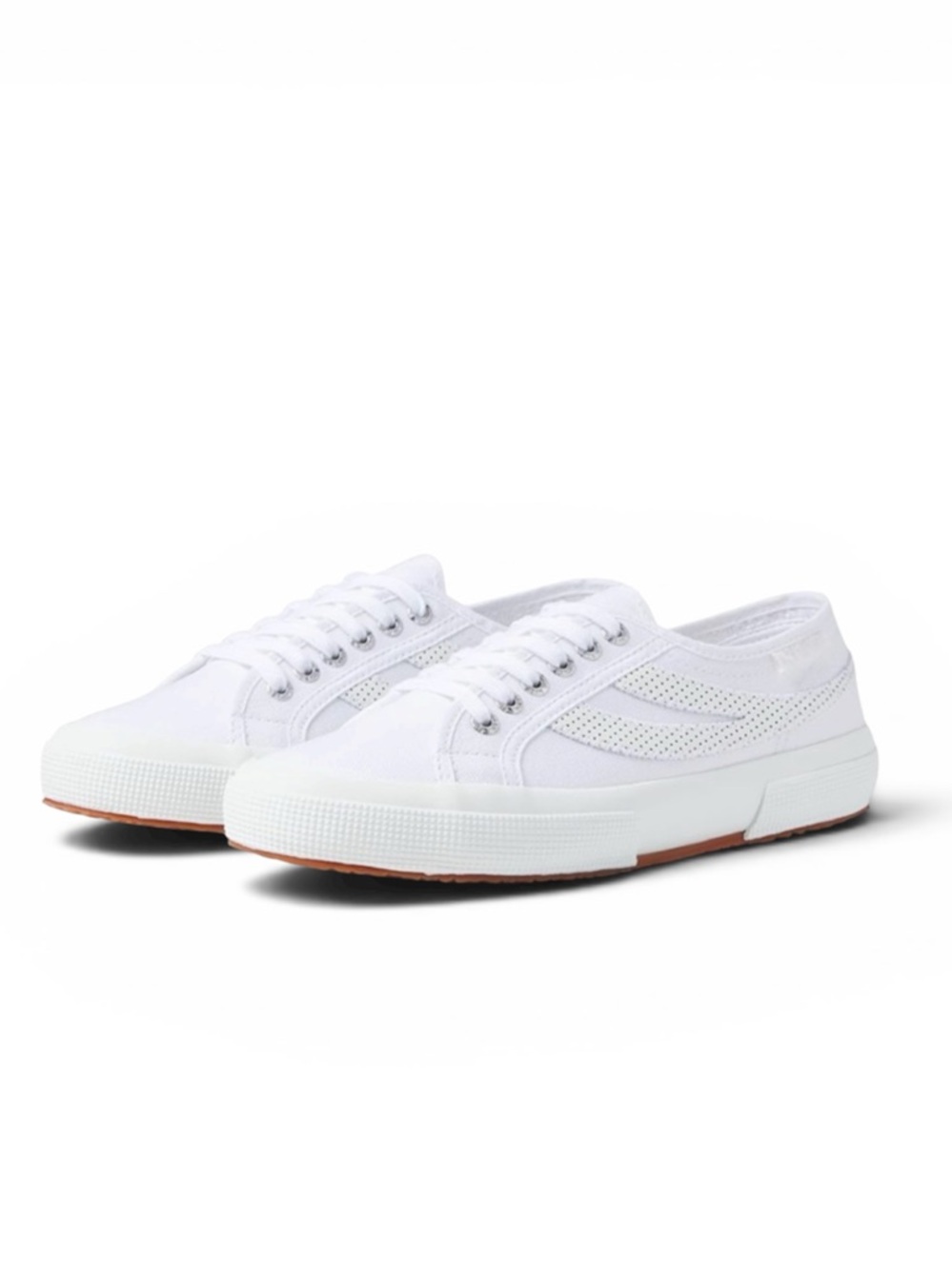 Superga 2953 Swallow Tail Perf Leather Sneaker in White EU 37; US W’s 6 1/2